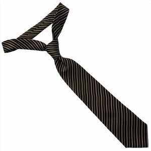 Valentino Rudy Alta Moda Roma Black Tan Stripe Tie Neutral